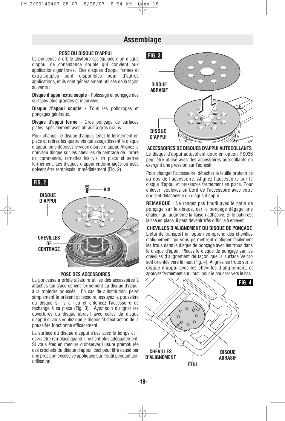 Assemblage | Bosch ROS10 User Manual | Page 18 / 36