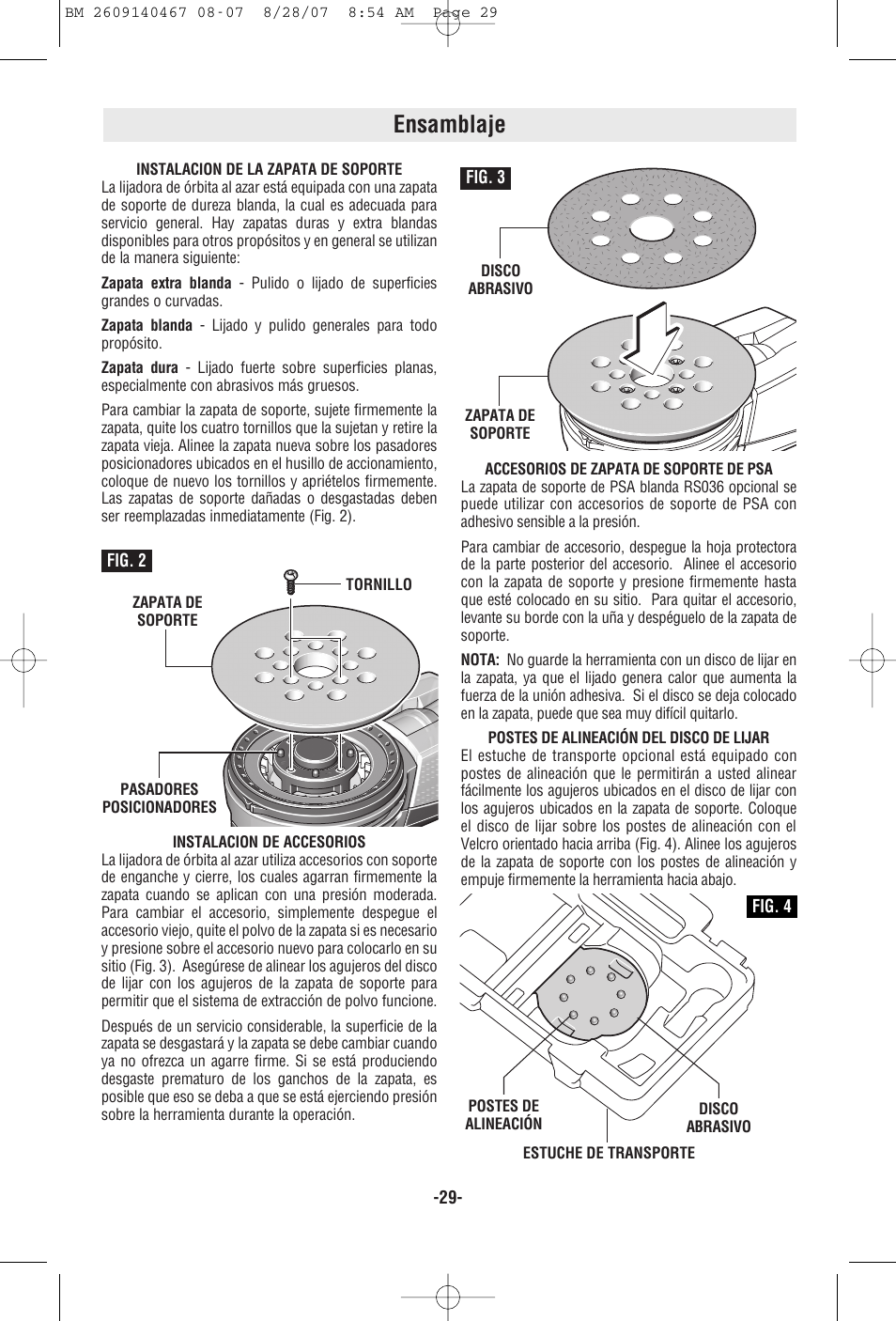 Ensamblaje | Bosch ROS10 User Manual | Page 29 / 36