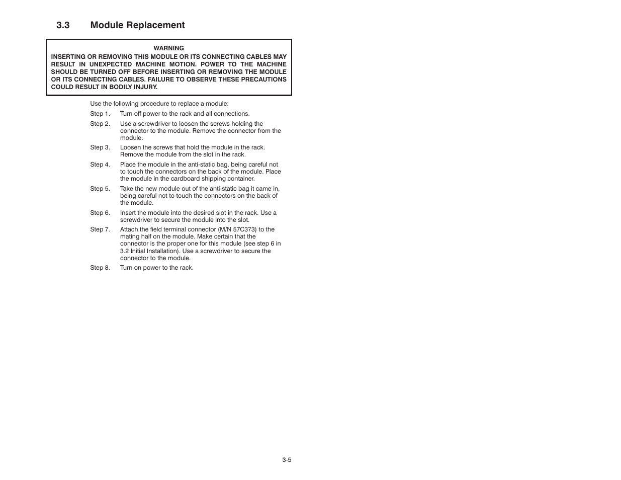 3 module replacement | Rockwell Automation 57C411 Resolver Input Module User Manual | Page 17 / 46