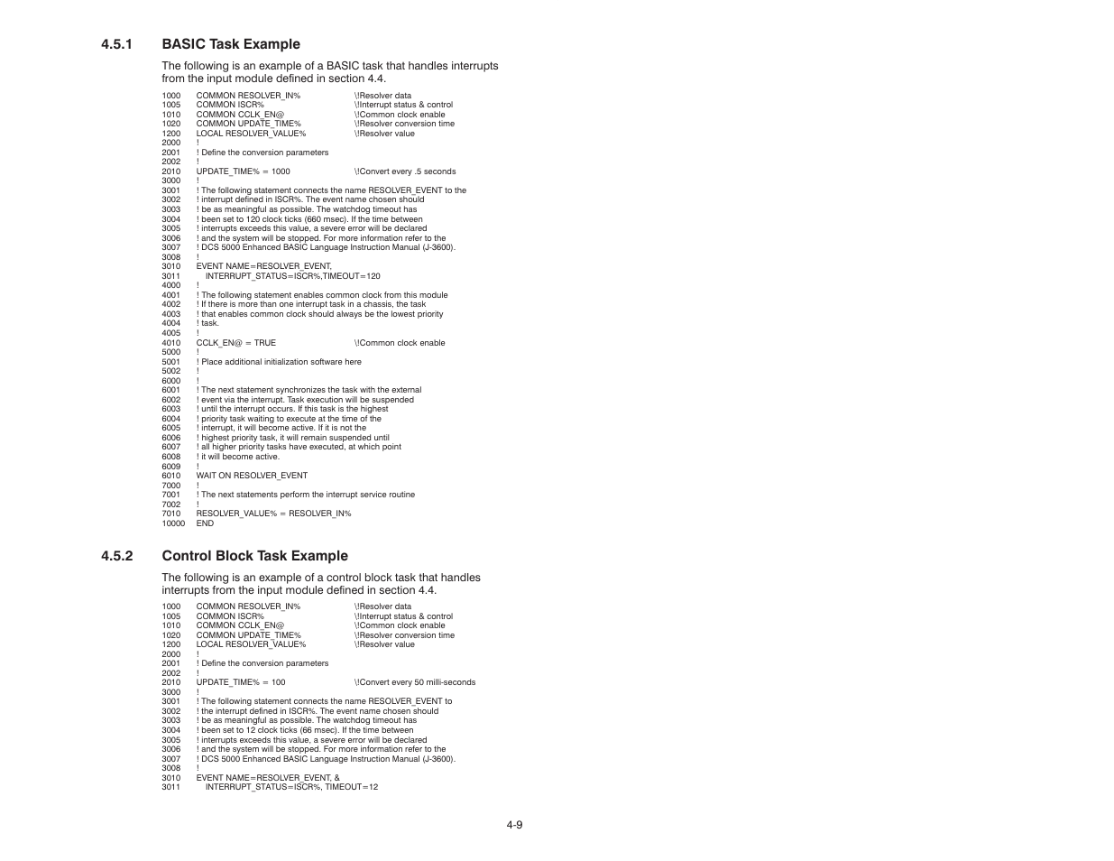 1 basic task example, 2 control block task example | Rockwell Automation 57C411 Resolver Input Module User Manual | Page 27 / 46