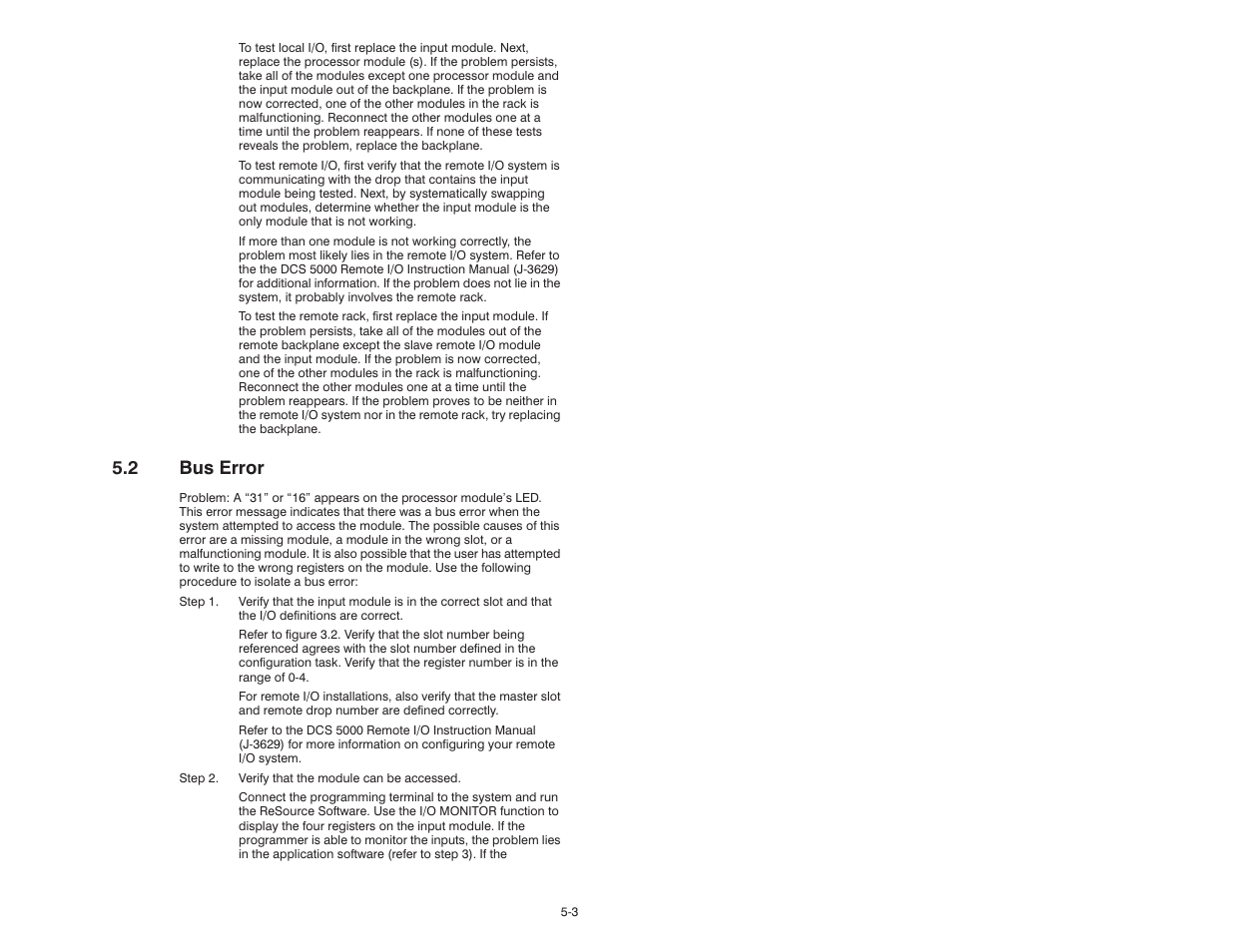 2 bus error | Rockwell Automation 57C411 Resolver Input Module User Manual | Page 33 / 46