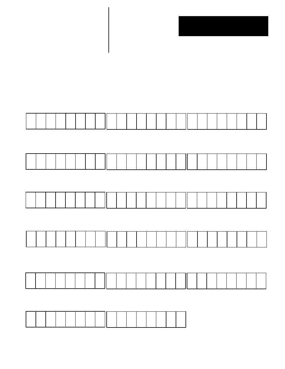 Set individual bits to select blocks 1 through 136 | Rockwell Automation 5370 CVIM Communications Manual User Manual | Page 105 / 202