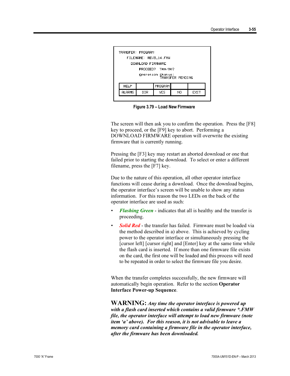 Warning | Rockwell Automation 7000A PowerFlex Medium Voltage AC Drive (A Frame) - ForGe Control (PanelView 550) User Manual | Page 115 / 222