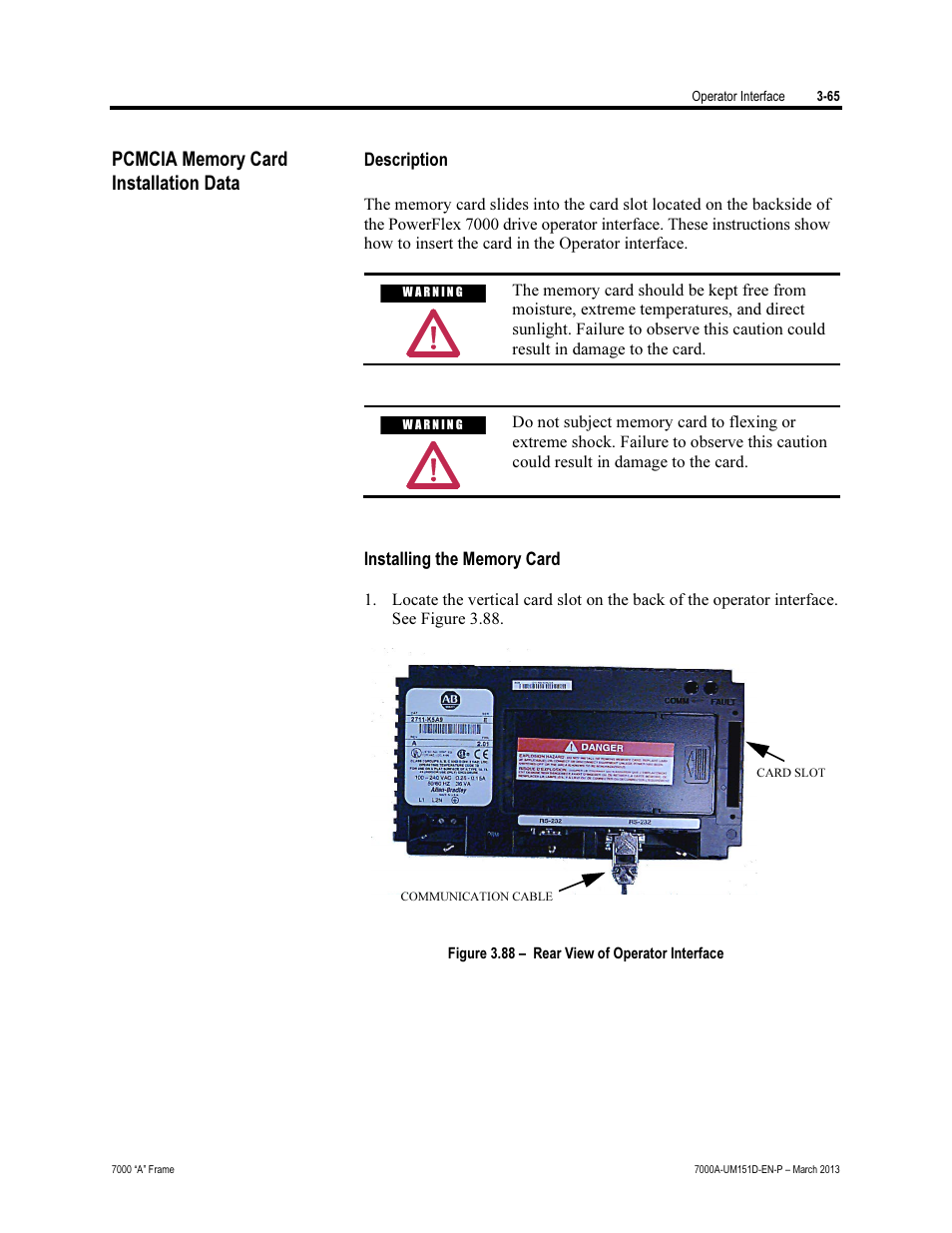 Installation data | Rockwell Automation 7000A PowerFlex Medium Voltage AC Drive (A Frame) - ForGe Control (PanelView 550) User Manual | Page 125 / 222