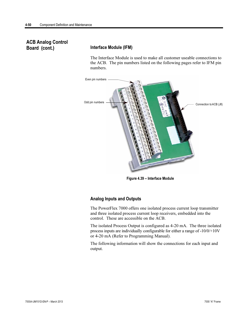 Acb analog control board (cont.) | Rockwell Automation 7000A PowerFlex Medium Voltage AC Drive (A Frame) - ForGe Control (PanelView 550) User Manual | Page 176 / 222