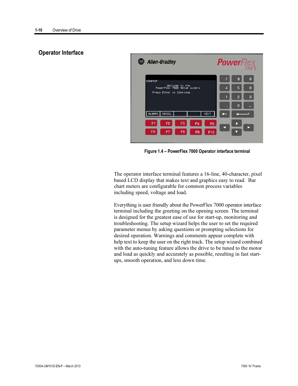 Operator interface | Rockwell Automation 7000A PowerFlex Medium Voltage AC Drive (A Frame) - ForGe Control (PanelView 550) User Manual | Page 22 / 222