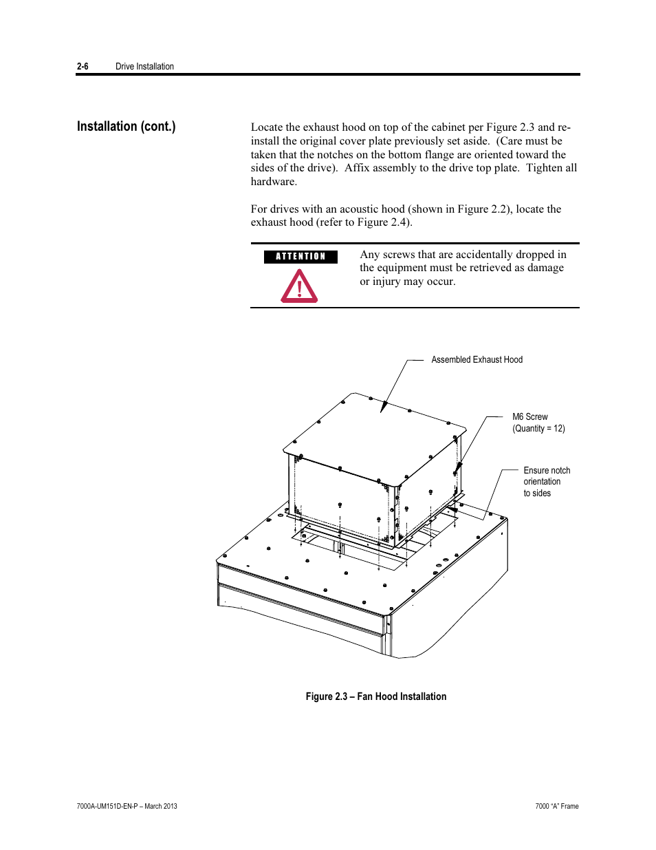 Installation (cont.) | Rockwell Automation 7000A PowerFlex Medium Voltage AC Drive (A Frame) - ForGe Control (PanelView 550) User Manual | Page 28 / 222