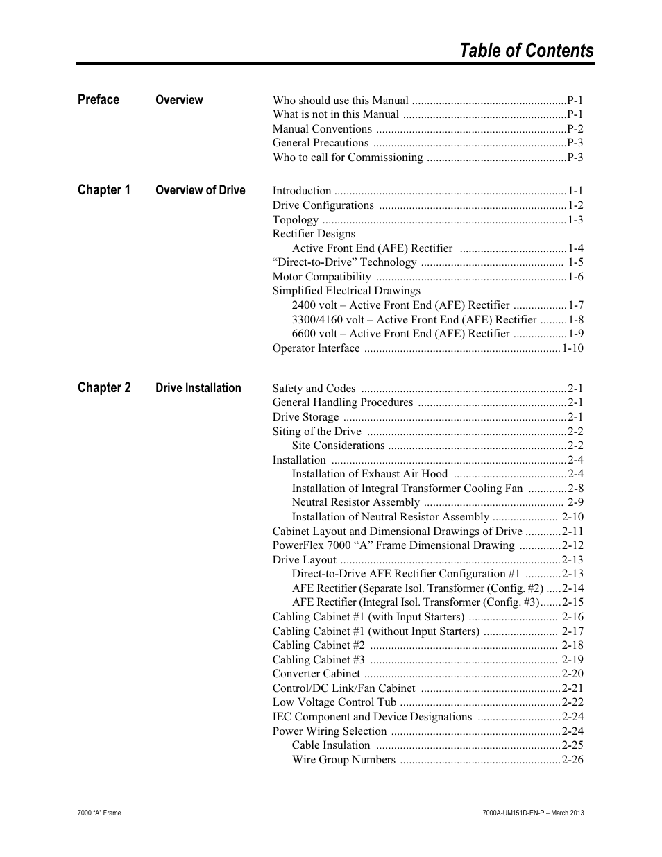 Rockwell Automation 7000A PowerFlex Medium Voltage AC Drive (A Frame) - ForGe Control (PanelView 550) User Manual | Page 3 / 222