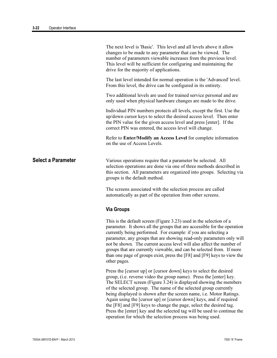 Select a parameter | Rockwell Automation 7000A PowerFlex Medium Voltage AC Drive (A Frame) - ForGe Control (PanelView 550) User Manual | Page 82 / 222