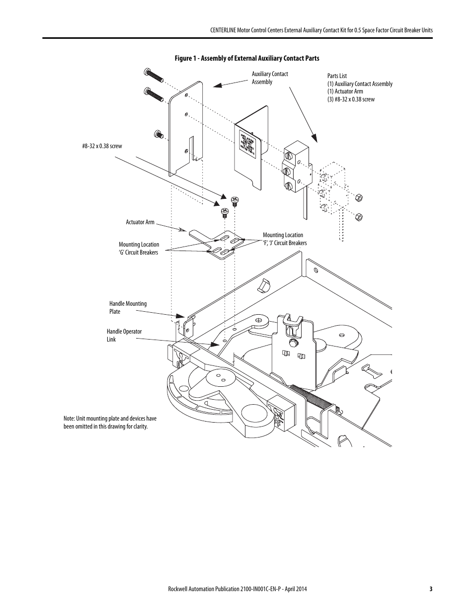 Rockwell Automation 2100 External Auxiliary Contact Kit for 0.5 SF User Manual | Page 3 / 4