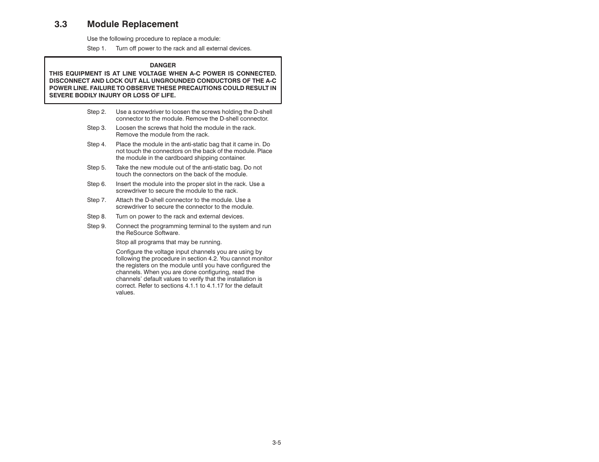 3 module replacement | Rockwell Automation 61C542 Voltage Input module User Manual | Page 17 / 68