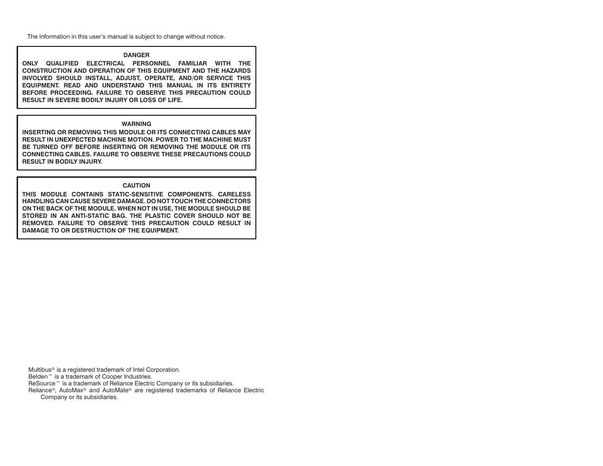 Warning notices | Rockwell Automation 61C542 Voltage Input module User Manual | Page 2 / 68