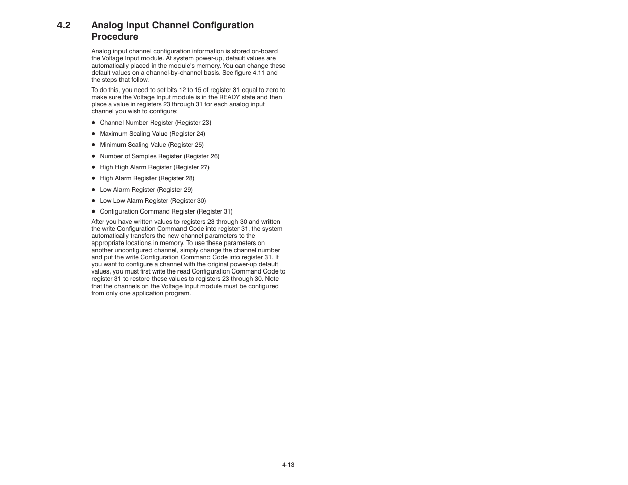 2 analog input channel configuration procedure | Rockwell Automation 61C542 Voltage Input module User Manual | Page 31 / 68