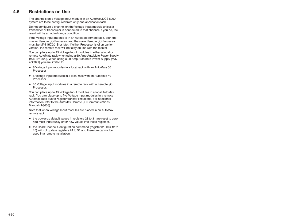 6 restrictions on use | Rockwell Automation 61C542 Voltage Input module User Manual | Page 48 / 68