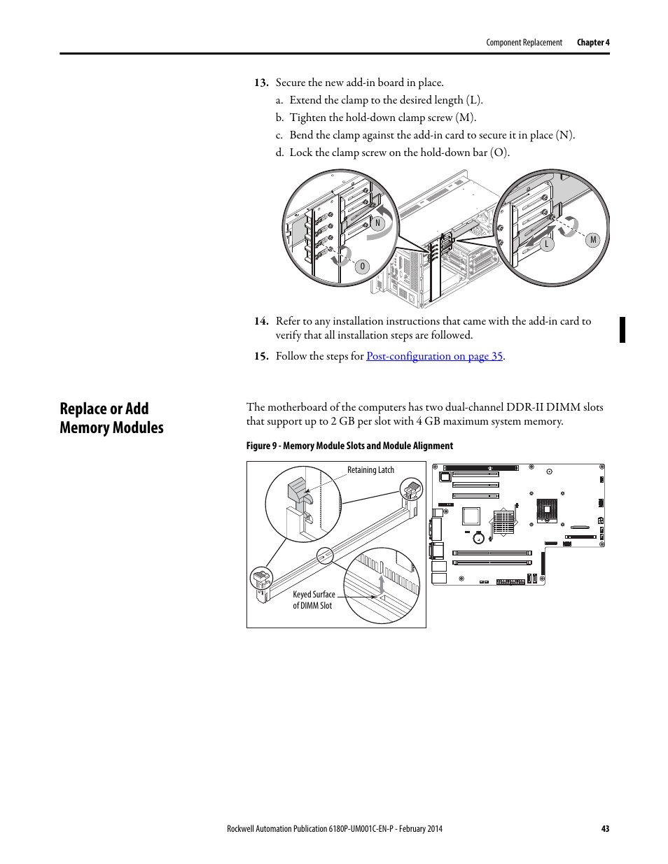 Replace or add memory modules | Rockwell Automation 6180P-xxxx Integrated Display Computers with Keypad User Manual User Manual | Page 43 / 68