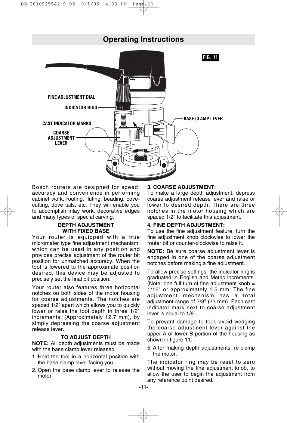 Operating instructions | Bosch 1617 User Manual | Page 11 / 68