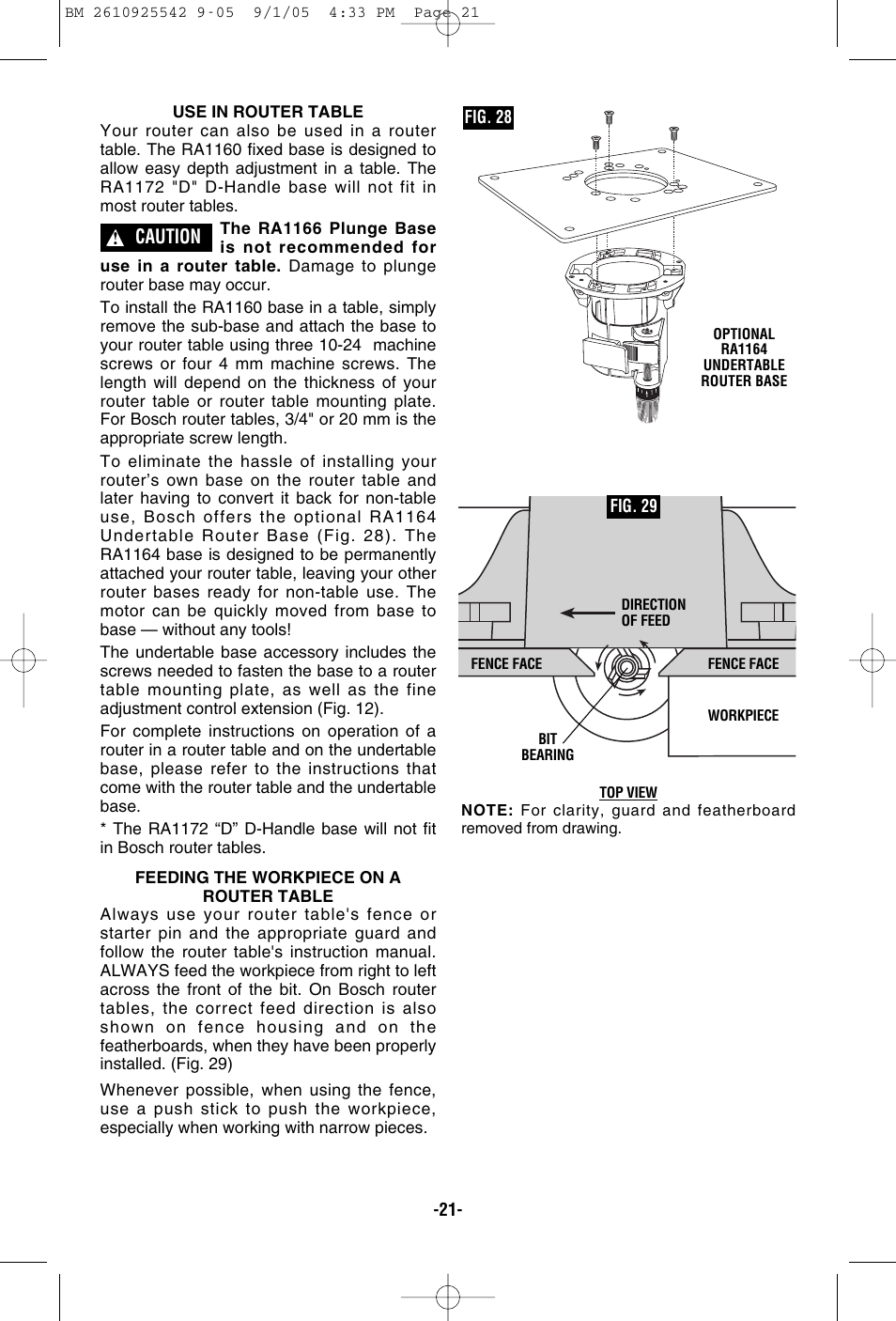 Caution | Bosch 1617 User Manual | Page 21 / 68