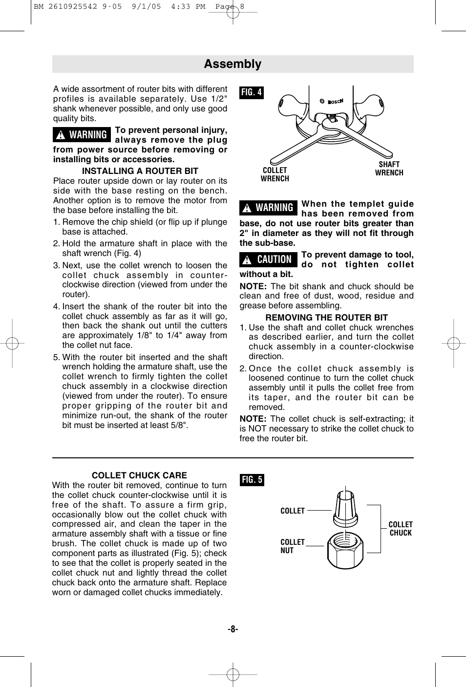 Assembly | Bosch 1617 User Manual | Page 8 / 68