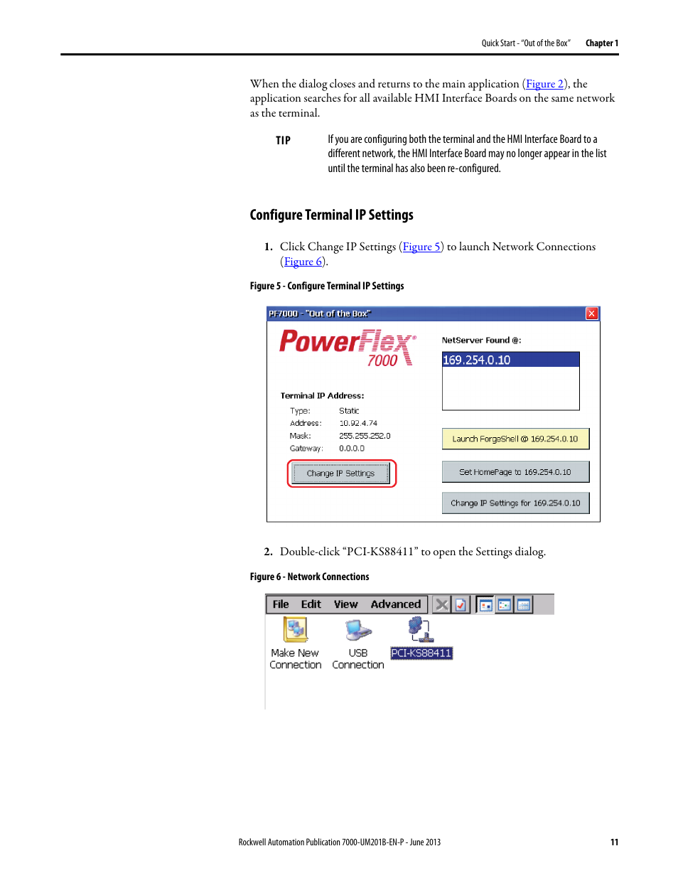 Configure terminal ip settings | Rockwell Automation 7000 PowerFlex HMI Offering with Enhanced Functionality User Manual | Page 13 / 90