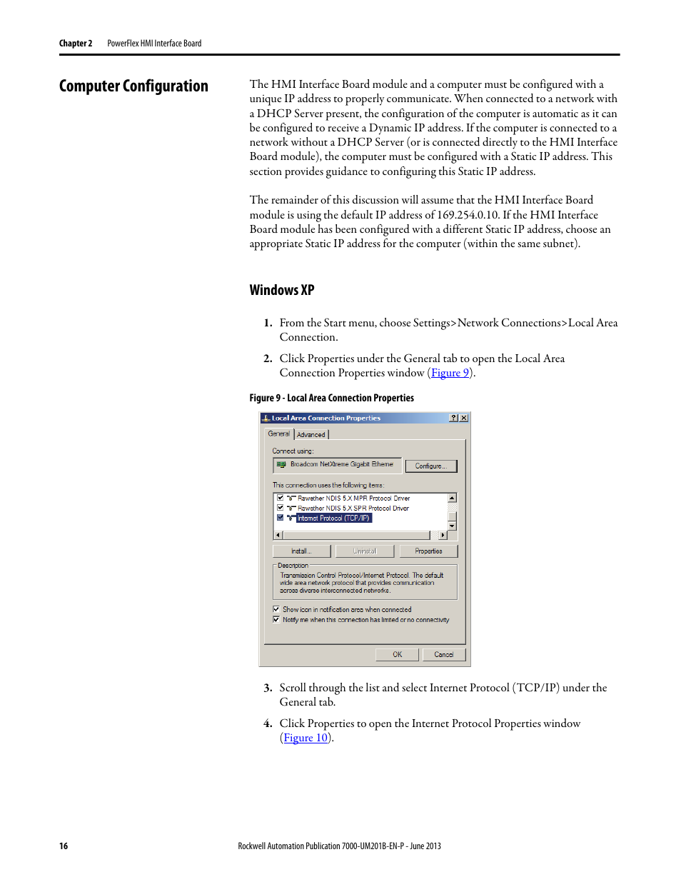 Computer configuration, Windows xp | Rockwell Automation 7000 PowerFlex HMI Offering with Enhanced Functionality User Manual | Page 18 / 90