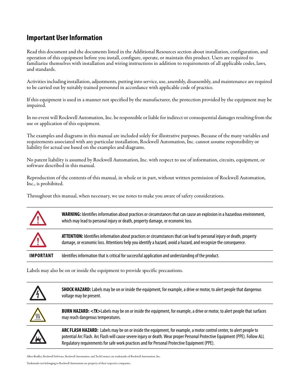 Important user information | Rockwell Automation 7000 PowerFlex HMI Offering with Enhanced Functionality User Manual | Page 2 / 90