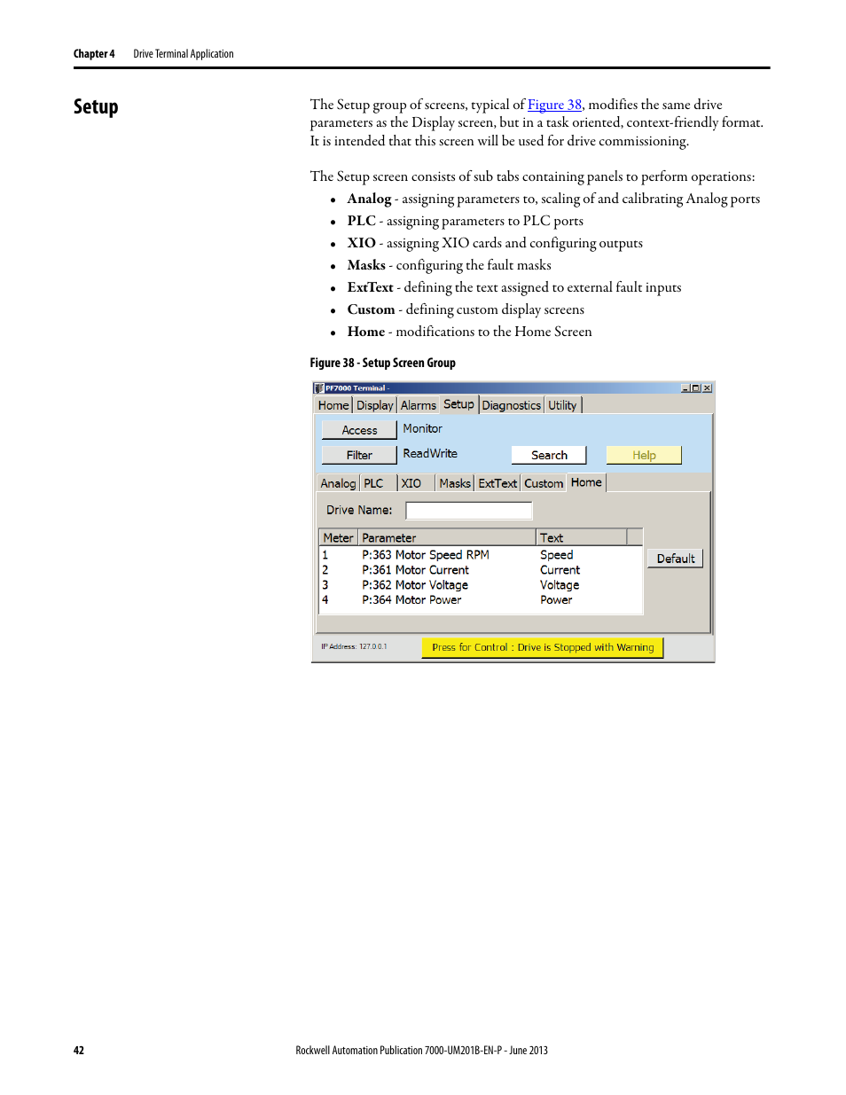 Setup | Rockwell Automation 7000 PowerFlex HMI Offering with Enhanced Functionality User Manual | Page 44 / 90