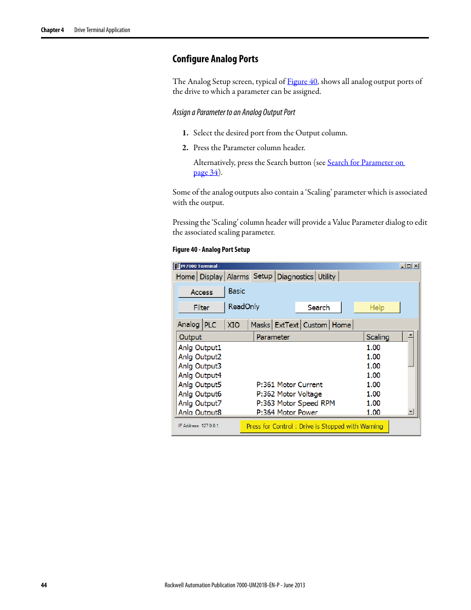 Configure analog ports | Rockwell Automation 7000 PowerFlex HMI Offering with Enhanced Functionality User Manual | Page 46 / 90
