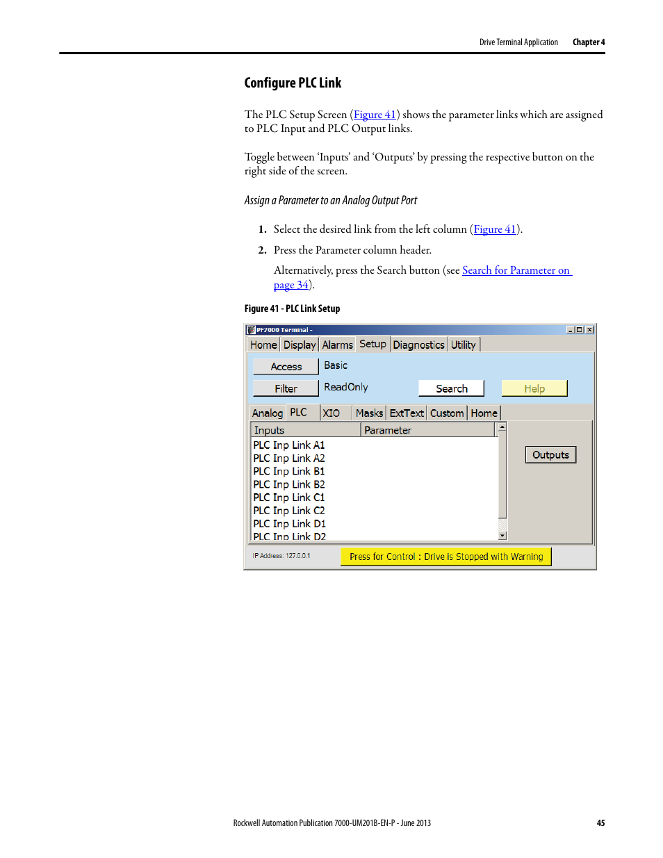 Configure plc link | Rockwell Automation 7000 PowerFlex HMI Offering with Enhanced Functionality User Manual | Page 47 / 90