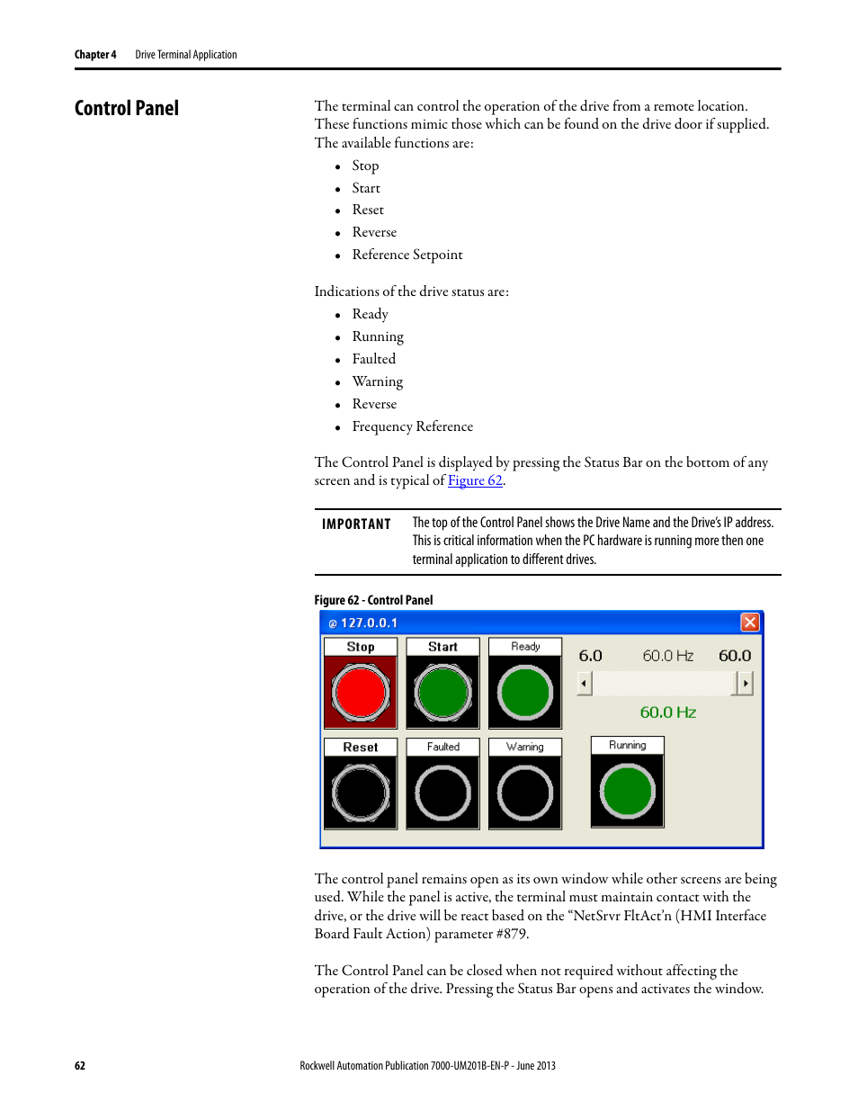 Control panel | Rockwell Automation 7000 PowerFlex HMI Offering with Enhanced Functionality User Manual | Page 64 / 90