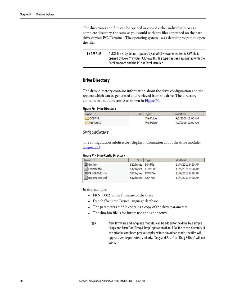 Drive directory | Rockwell Automation 7000 PowerFlex HMI Offering with Enhanced Functionality User Manual | Page 70 / 90