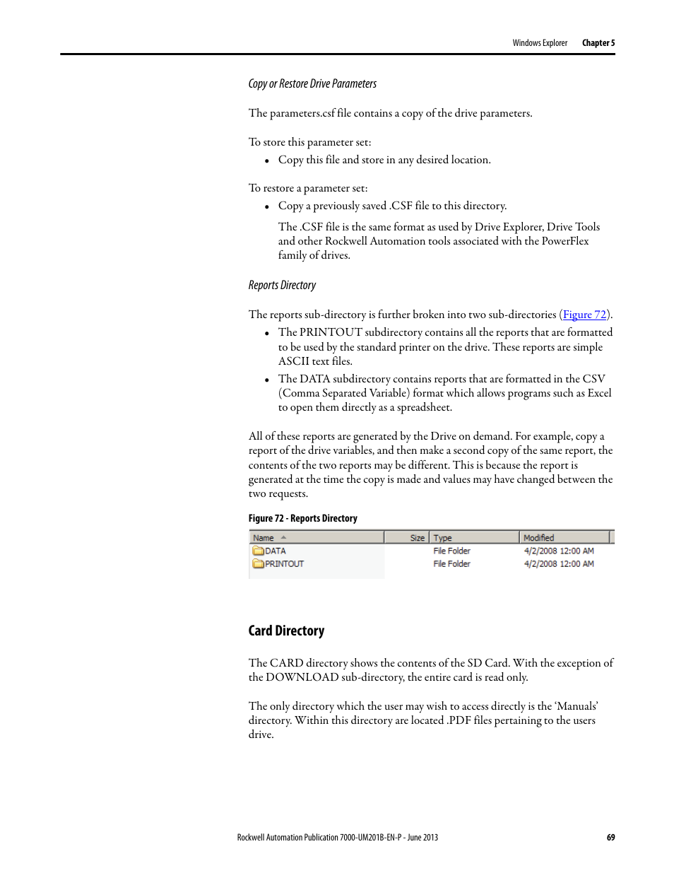 Card directory | Rockwell Automation 7000 PowerFlex HMI Offering with Enhanced Functionality User Manual | Page 71 / 90