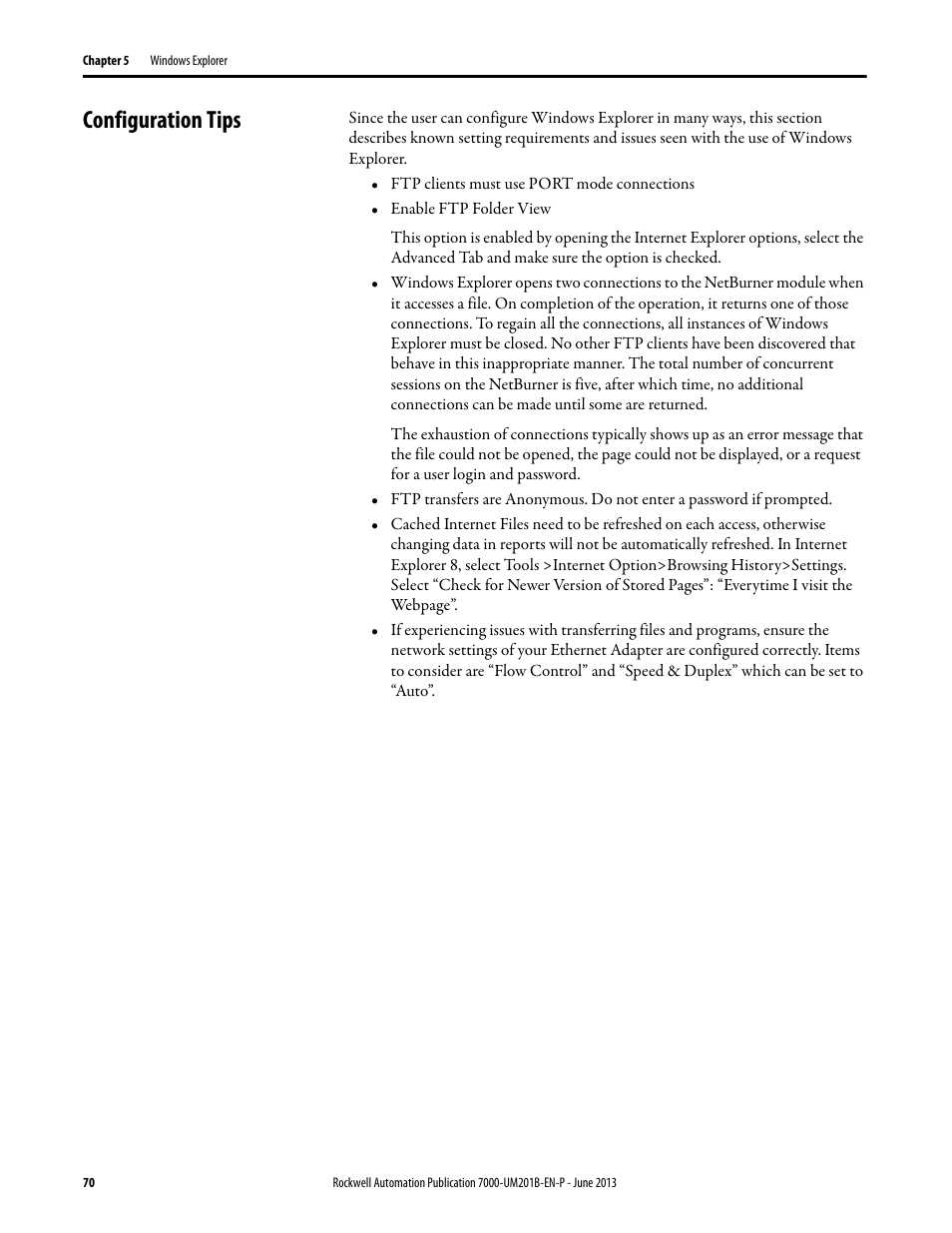 Configuration tips | Rockwell Automation 7000 PowerFlex HMI Offering with Enhanced Functionality User Manual | Page 72 / 90