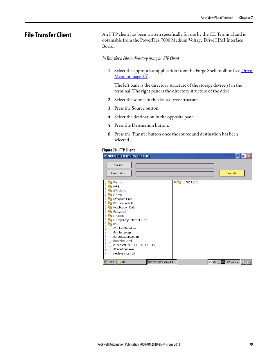 File transfer client | Rockwell Automation 7000 PowerFlex HMI Offering with Enhanced Functionality User Manual | Page 81 / 90