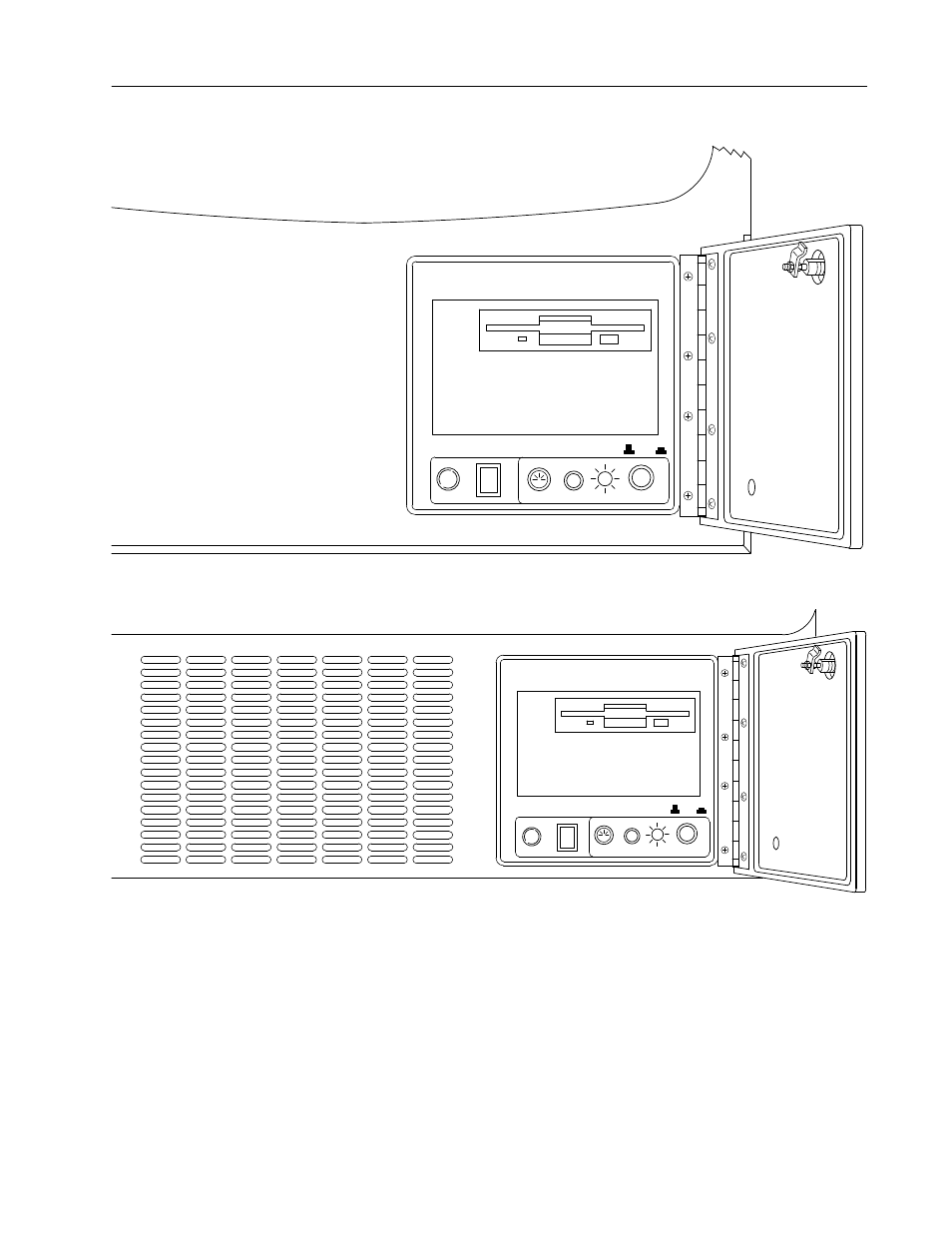 Figure 8 front controls – 8/12-slot units | Rockwell Automation 6153 Industrial Computers (6153, 6154) User Manual | Page 15 / 28