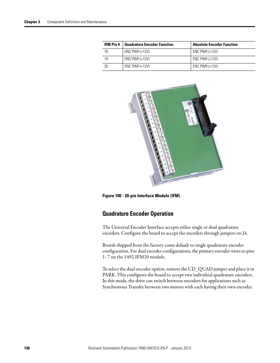 Quadrature encoder operation | Rockwell Automation 7000 PowerFlex Medium Voltage AC Drive (B Frame) - ForGe Control (PanelView 550) User Manual | Page 136 / 290