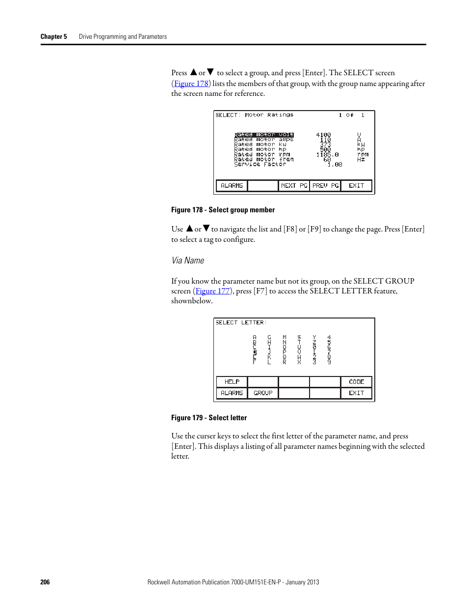 Via name | Rockwell Automation 7000 PowerFlex Medium Voltage AC Drive (B Frame) - ForGe Control (PanelView 550) User Manual | Page 206 / 290