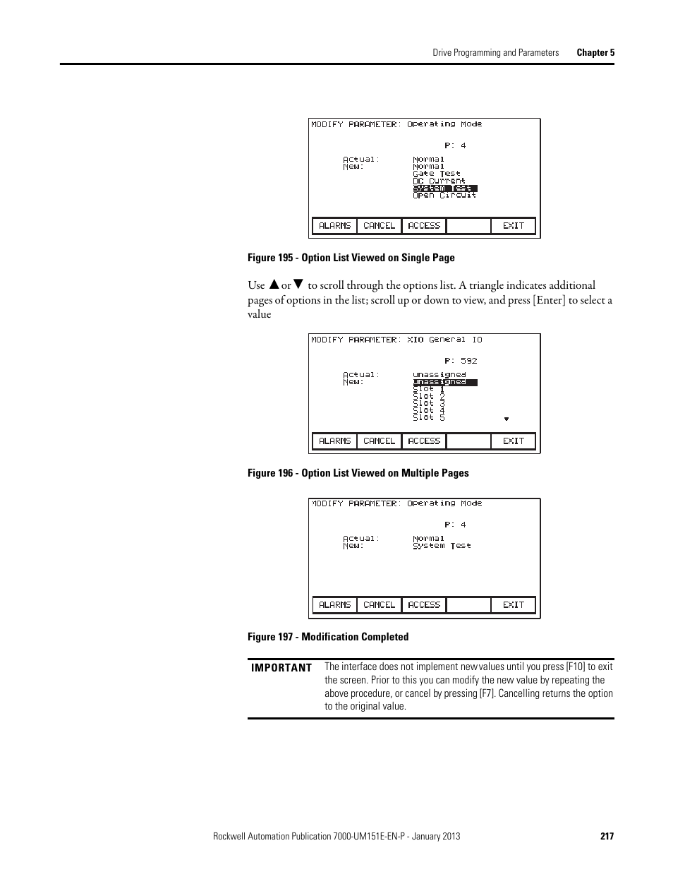 Rockwell Automation 7000 PowerFlex Medium Voltage AC Drive (B Frame) - ForGe Control (PanelView 550) User Manual | Page 217 / 290