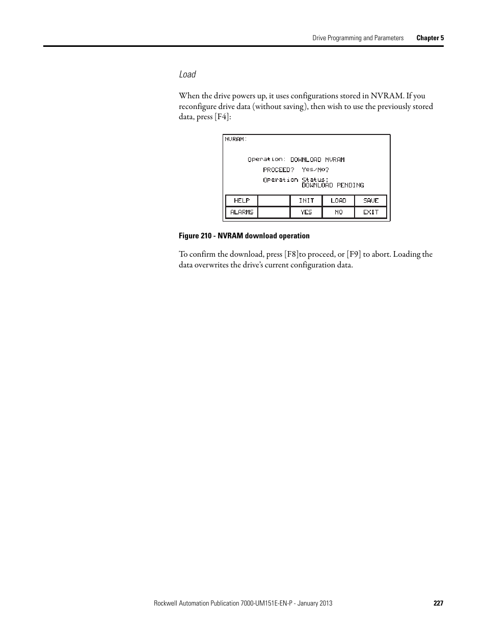 Load | Rockwell Automation 7000 PowerFlex Medium Voltage AC Drive (B Frame) - ForGe Control (PanelView 550) User Manual | Page 227 / 290