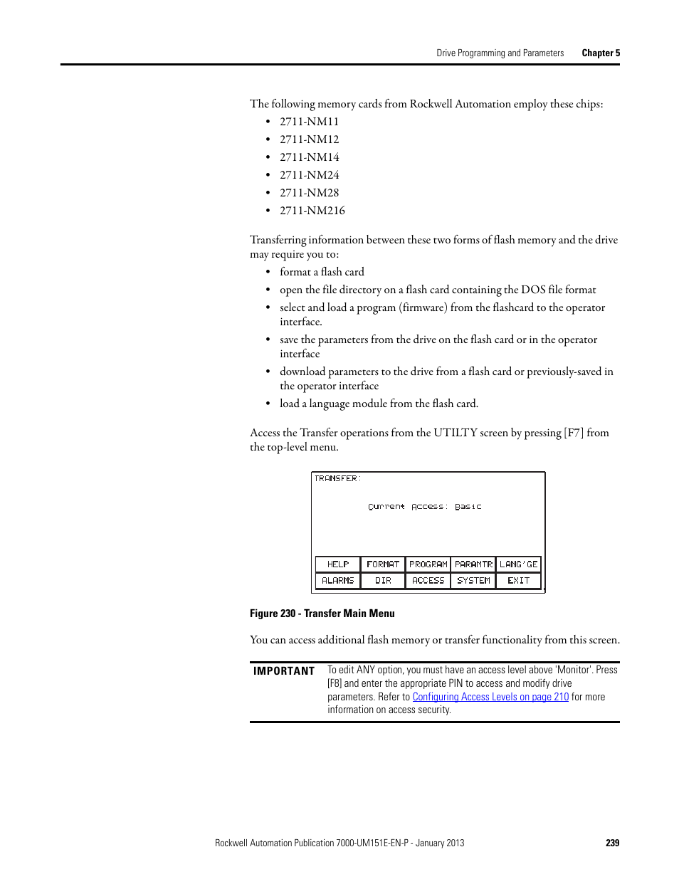 Rockwell Automation 7000 PowerFlex Medium Voltage AC Drive (B Frame) - ForGe Control (PanelView 550) User Manual | Page 239 / 290