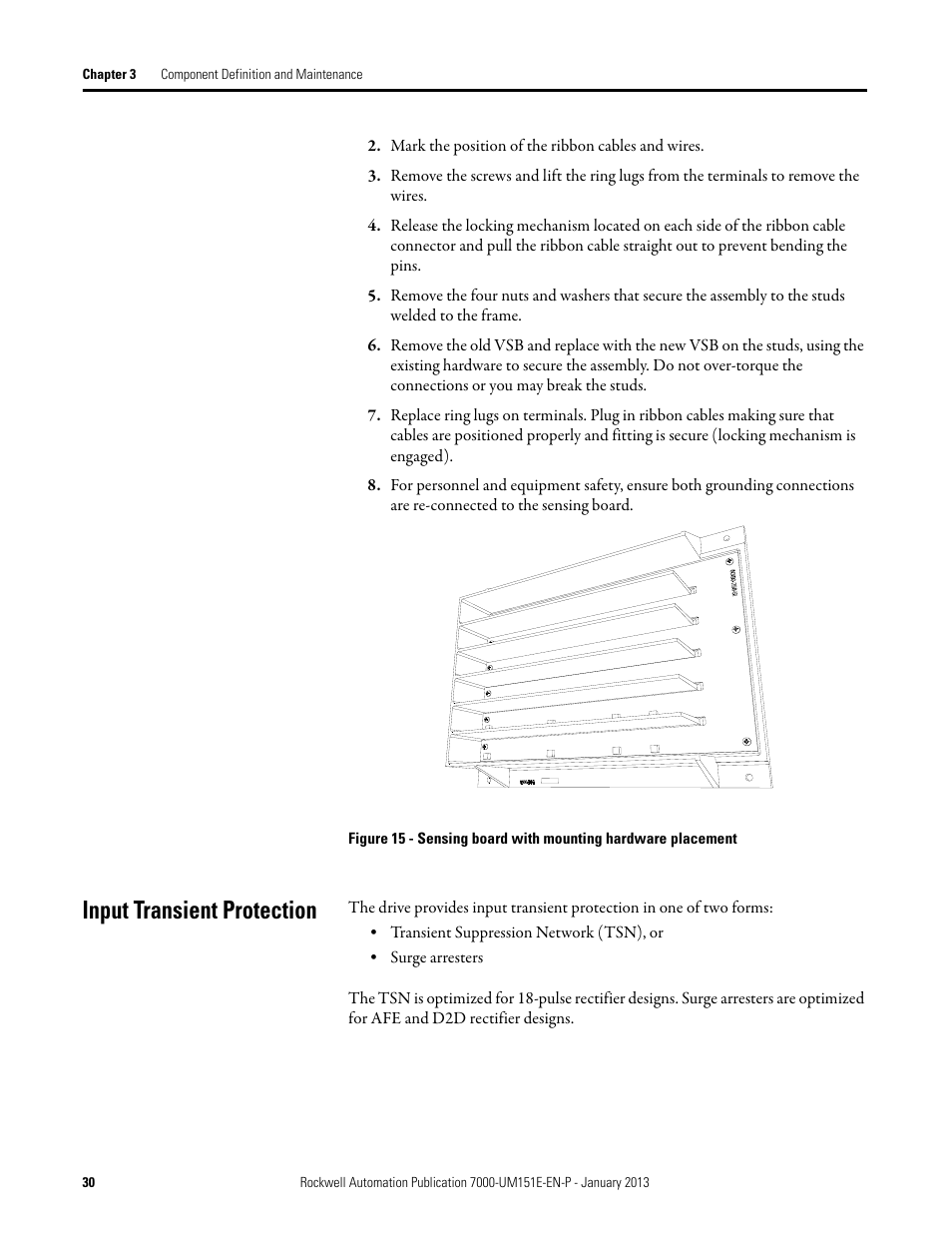 Input transient protection | Rockwell Automation 7000 PowerFlex Medium Voltage AC Drive (B Frame) - ForGe Control (PanelView 550) User Manual | Page 30 / 290