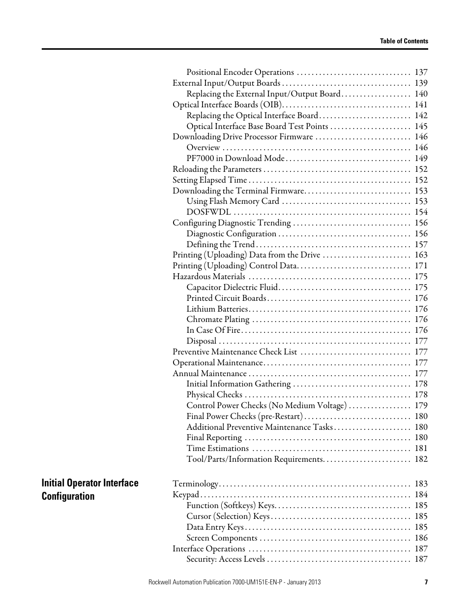 Rockwell Automation 7000 PowerFlex Medium Voltage AC Drive (B Frame) - ForGe Control (PanelView 550) User Manual | Page 7 / 290