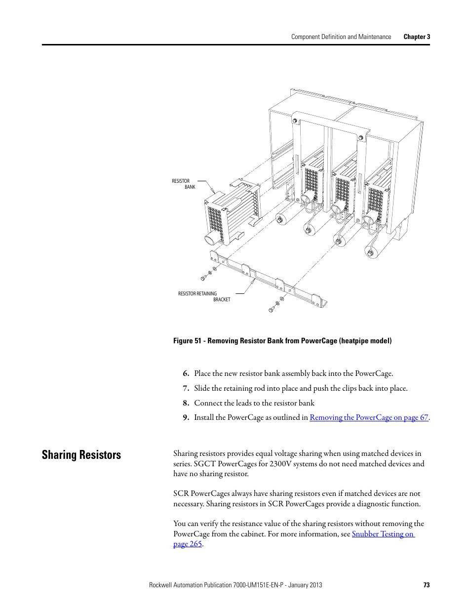 Sharing resistors | Rockwell Automation 7000 PowerFlex Medium Voltage AC Drive (B Frame) - ForGe Control (PanelView 550) User Manual | Page 73 / 290