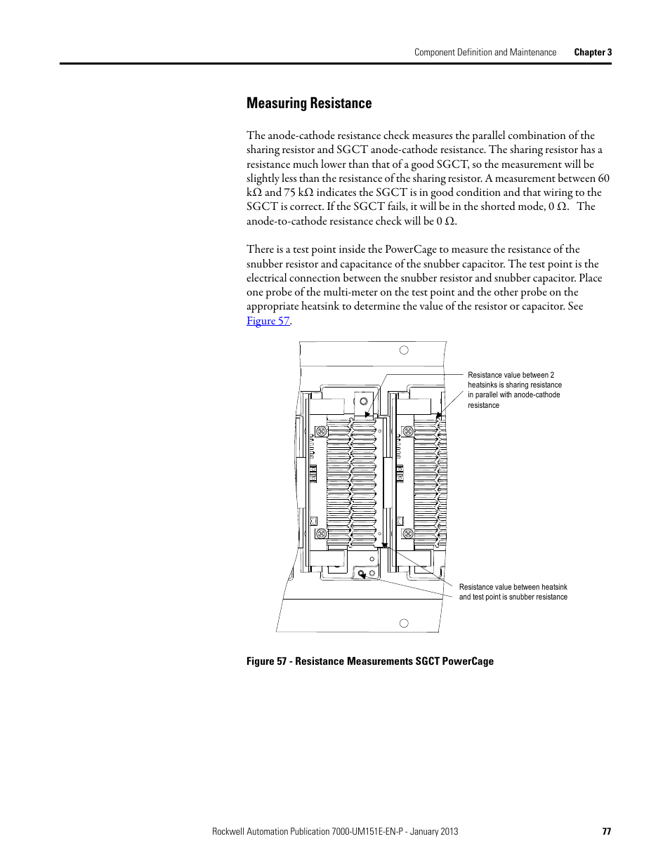 Measuring resistance | Rockwell Automation 7000 PowerFlex Medium Voltage AC Drive (B Frame) - ForGe Control (PanelView 550) User Manual | Page 77 / 290
