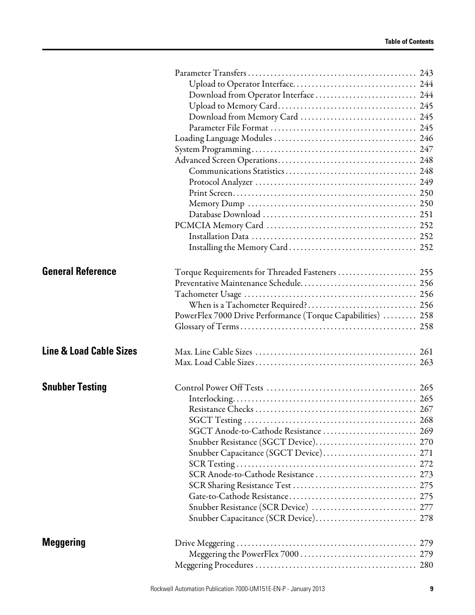 Rockwell Automation 7000 PowerFlex Medium Voltage AC Drive (B Frame) - ForGe Control (PanelView 550) User Manual | Page 9 / 290
