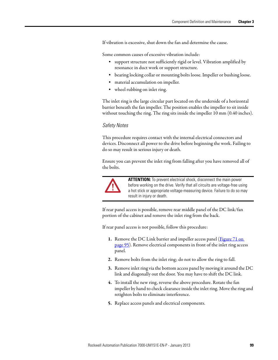 Safety notes | Rockwell Automation 7000 PowerFlex Medium Voltage AC Drive (B Frame) - ForGe Control (PanelView 550) User Manual | Page 99 / 290