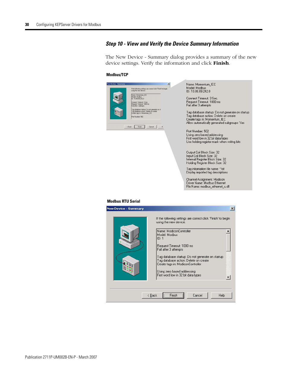 Rockwell Automation 2711P Creating Modbus Applications User Manual | Page 30 / 92