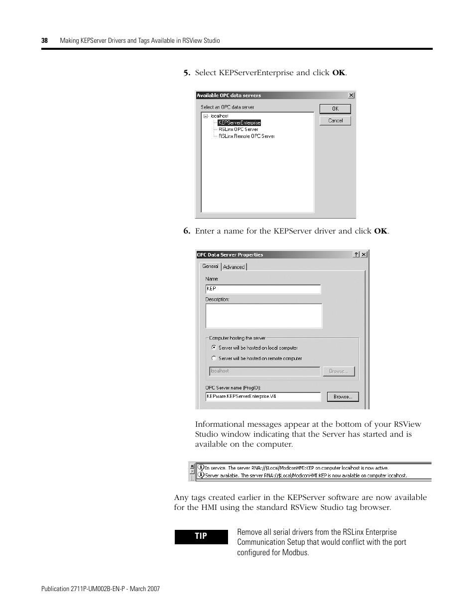 Rockwell Automation 2711P Creating Modbus Applications User Manual | Page 38 / 92