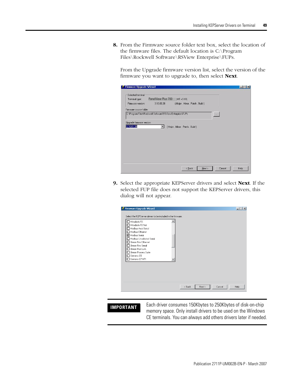 Rockwell Automation 2711P Creating Modbus Applications User Manual | Page 49 / 92