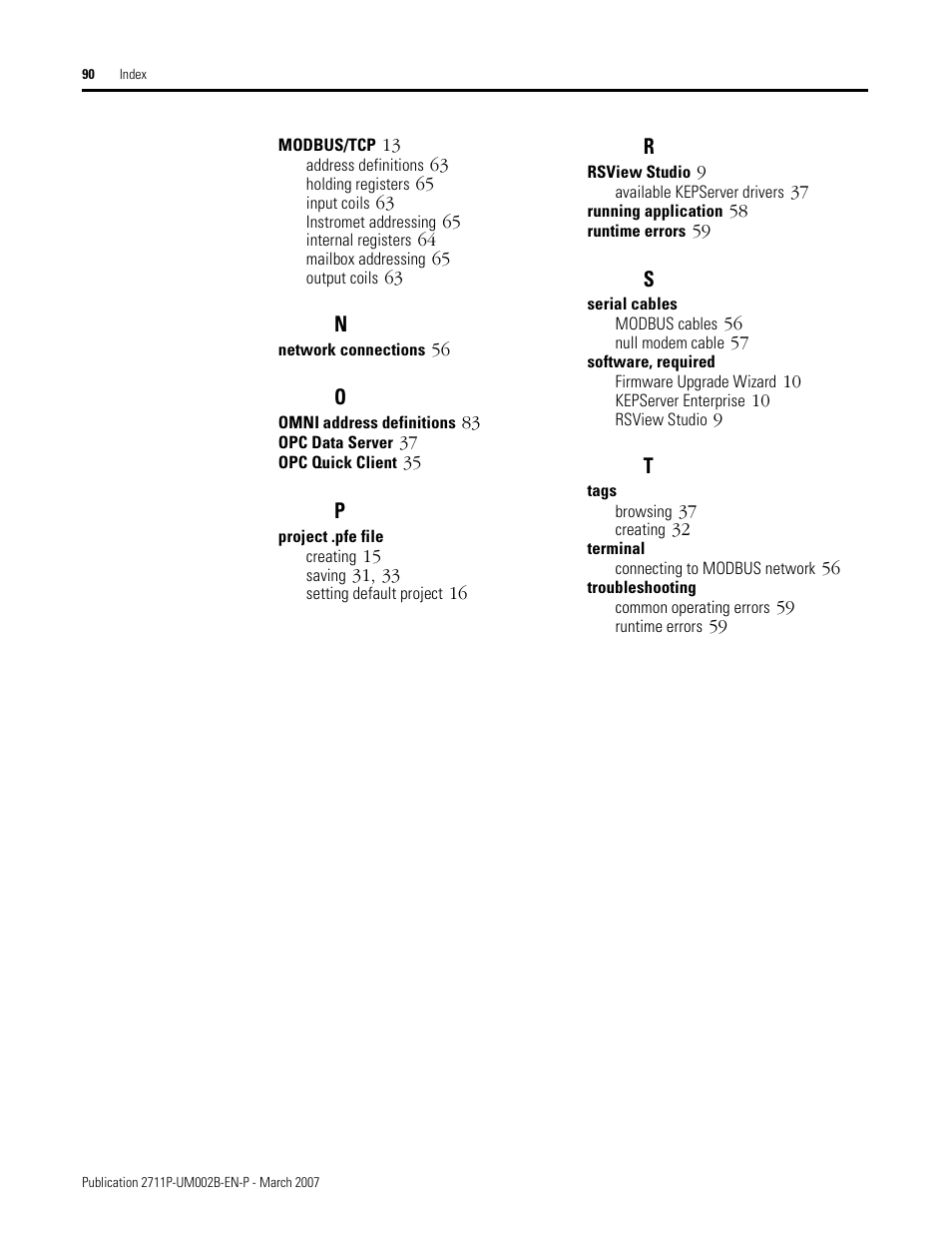 Rockwell Automation 2711P Creating Modbus Applications User Manual | Page 90 / 92