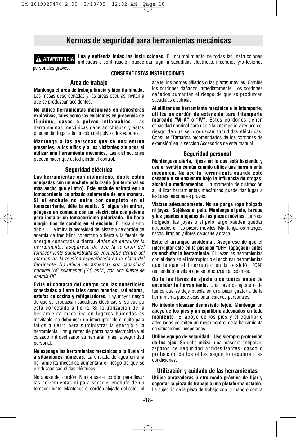 Normas de seguridad para herramientas mecánicas | Bosch 11316evs User Manual | Page 18 / 28